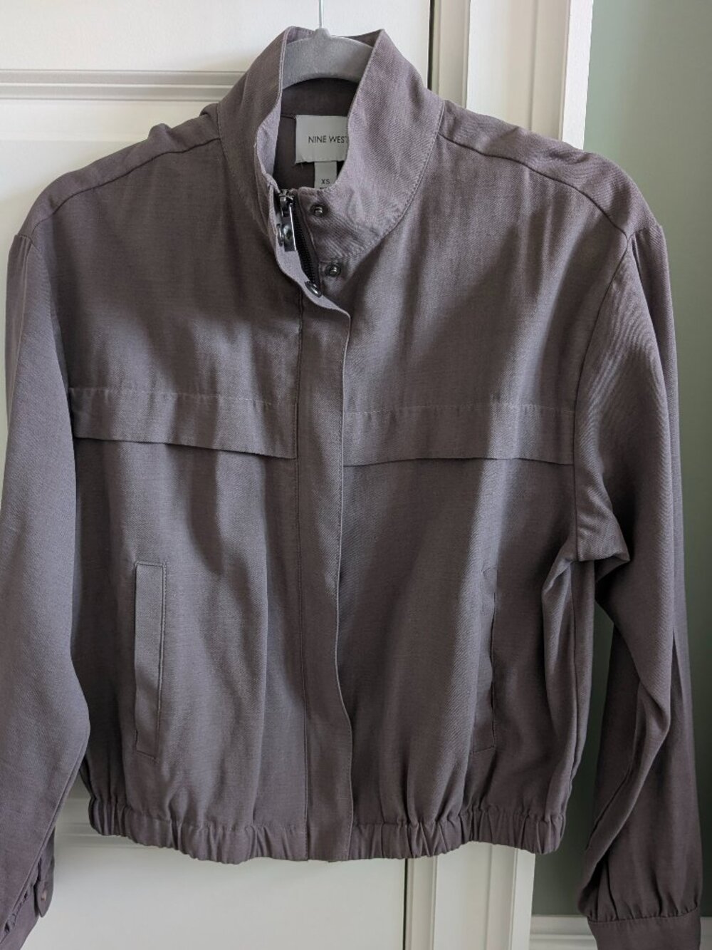 Nine West Taupe Utility Bomber Jacket | Women's XS